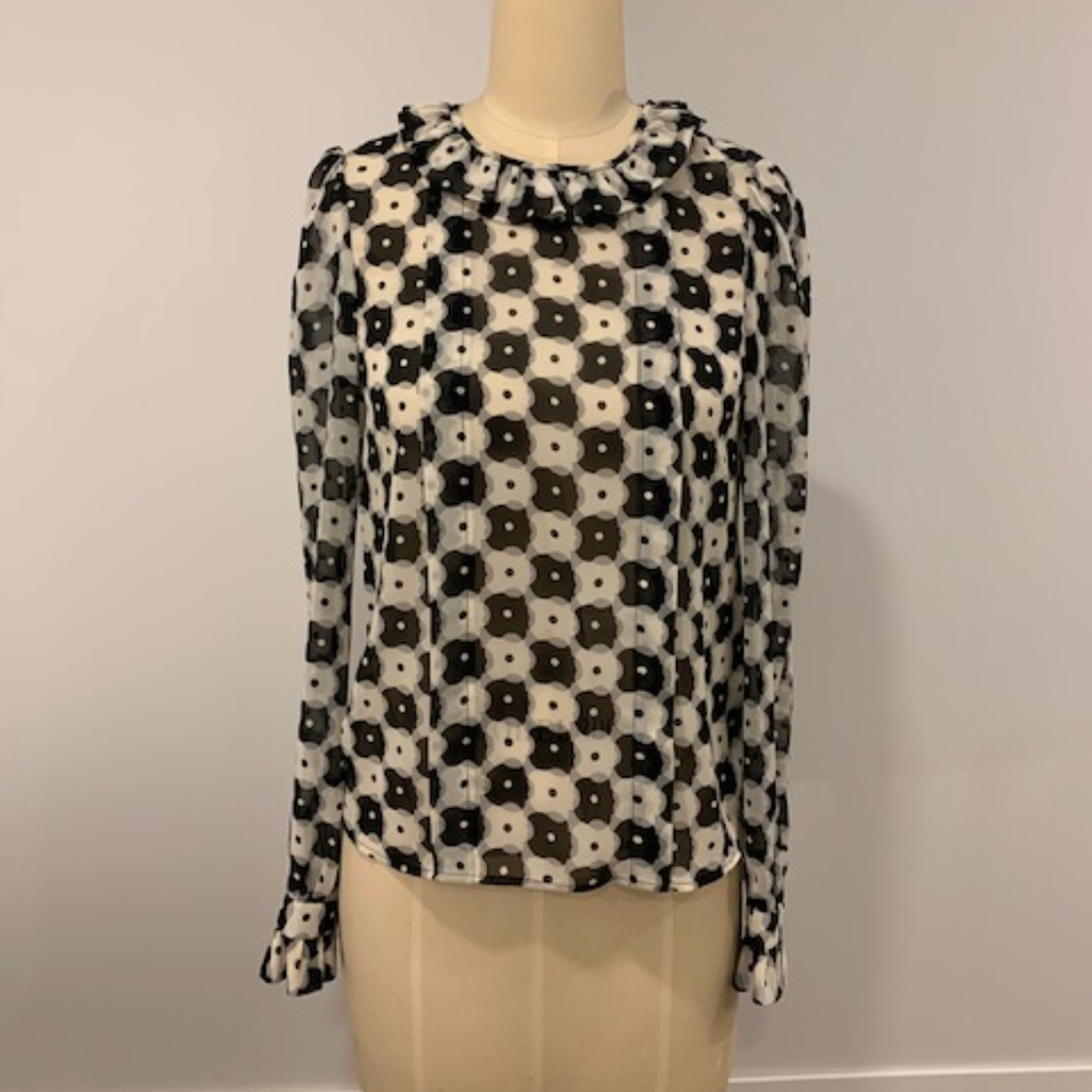 Op Art Print Blouse